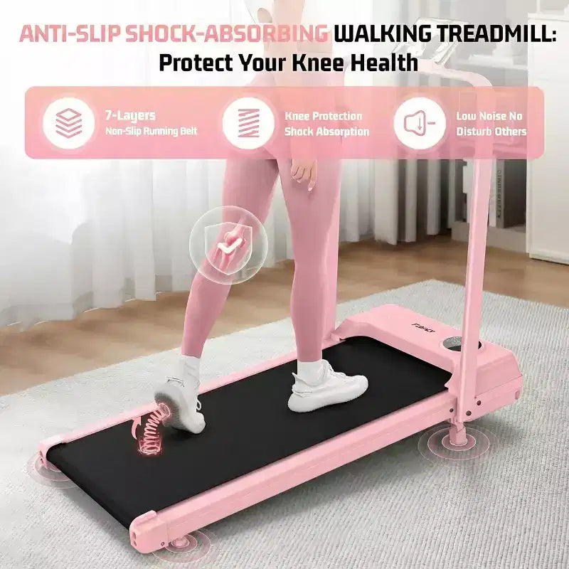 Tapis de Course Pliable HOMDOX Amélioré avec 12% d'Inclinaison|Barre de Maintien|3,5 CV|Absorption des Chocs, Compact pour la Maison/le Bureau/la Salle de Sport et Capacité de 180 kg