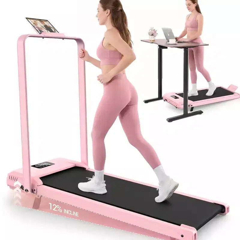 Tapis de Course Pliable HOMDOX Amélioré avec 12% d'Inclinaison|Barre de Maintien|3,5 CV|Absorption des Chocs, Compact pour la Maison/le Bureau/la Salle de Sport et Capacité de 180 kg