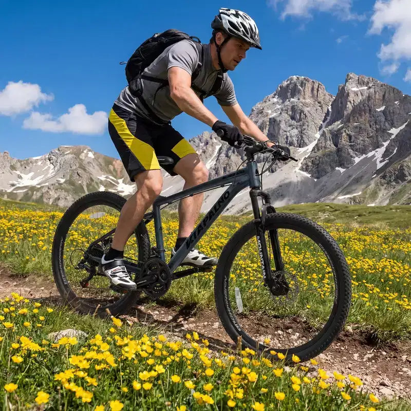 Vélo de montagne GDFStudio Trailcrest tout-terrain 26 pouces à suspension avant et 21 vitesses