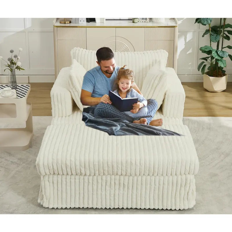 47.8 Chaise longue rembourrée surdimensionnée avec oreillers