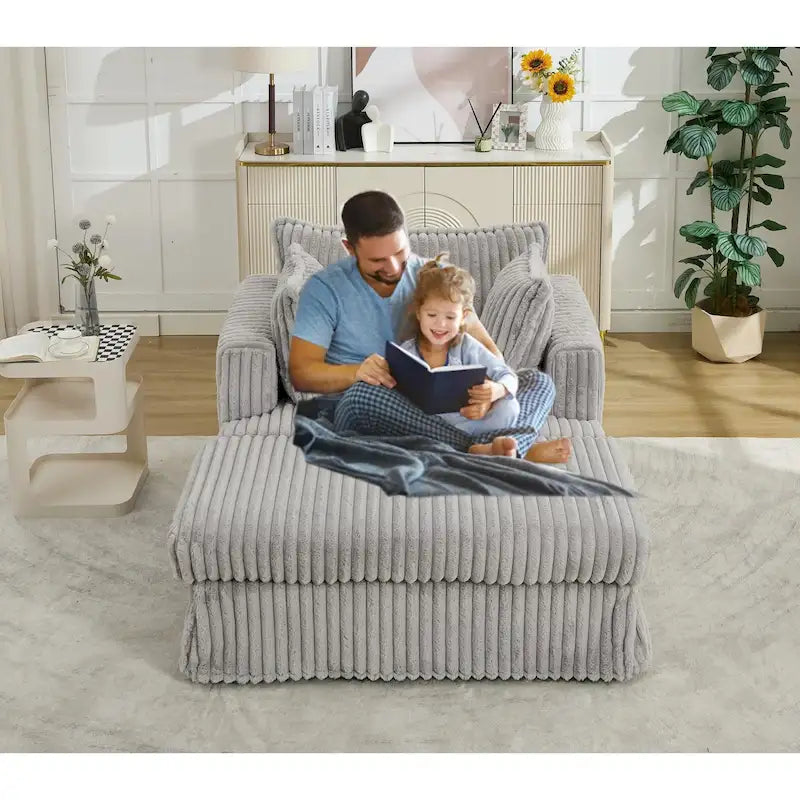 47.8 Chaise longue rembourrée surdimensionnée avec oreillers