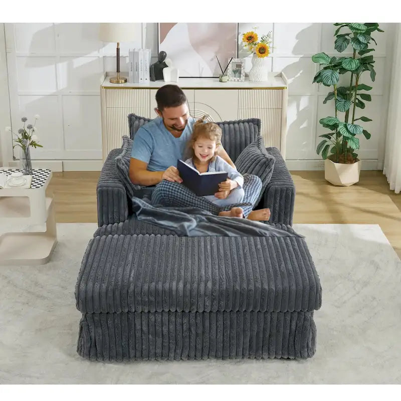 47.8 Chaise longue rembourrée surdimensionnée avec oreillers