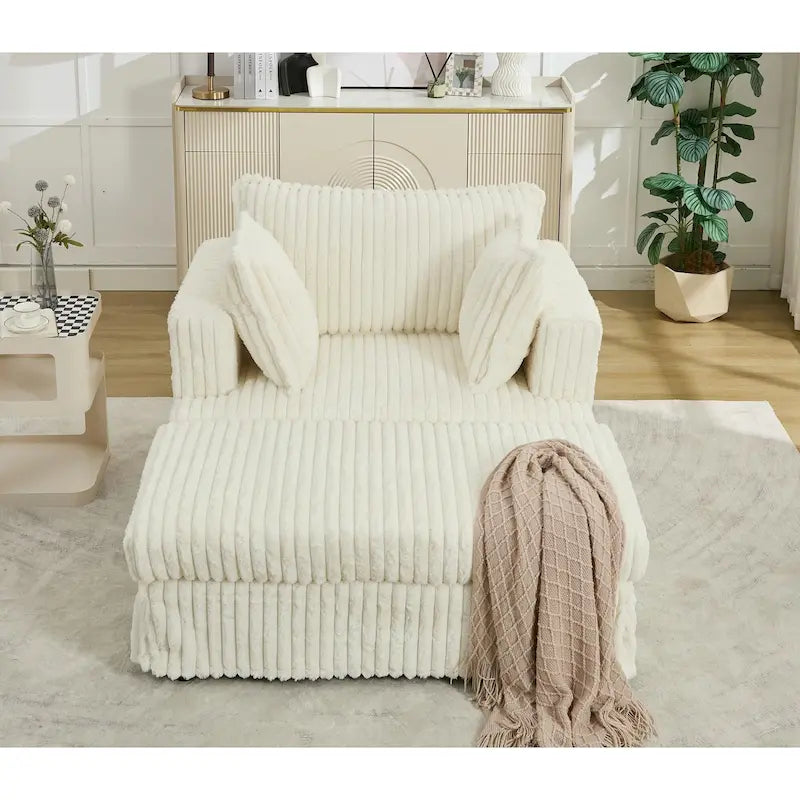 47.8 Chaise longue rembourrée surdimensionnée avec oreillers