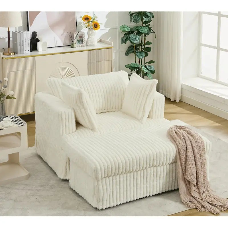 47.8 Chaise longue rembourrée surdimensionnée avec oreillers