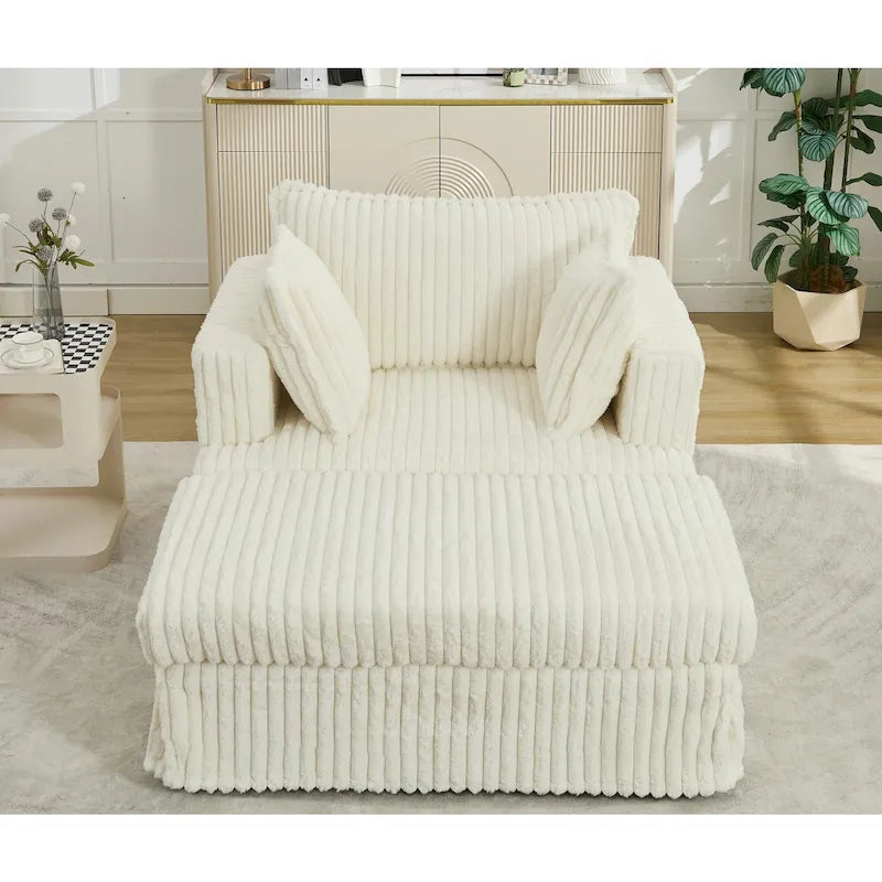 47.8 Chaise longue rembourrée surdimensionnée avec oreillers