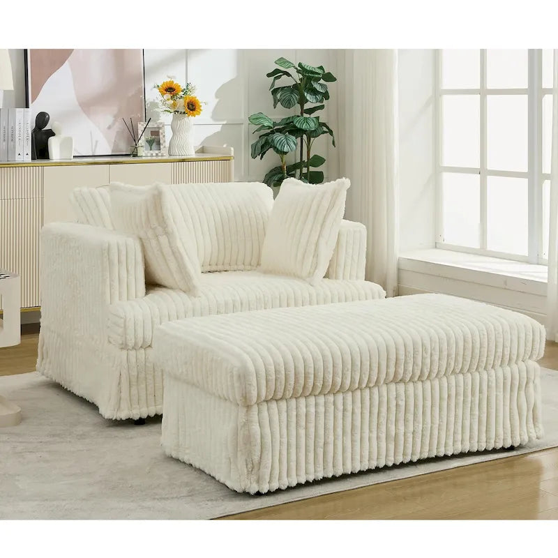 47.8 Chaise longue rembourrée surdimensionnée avec oreillers