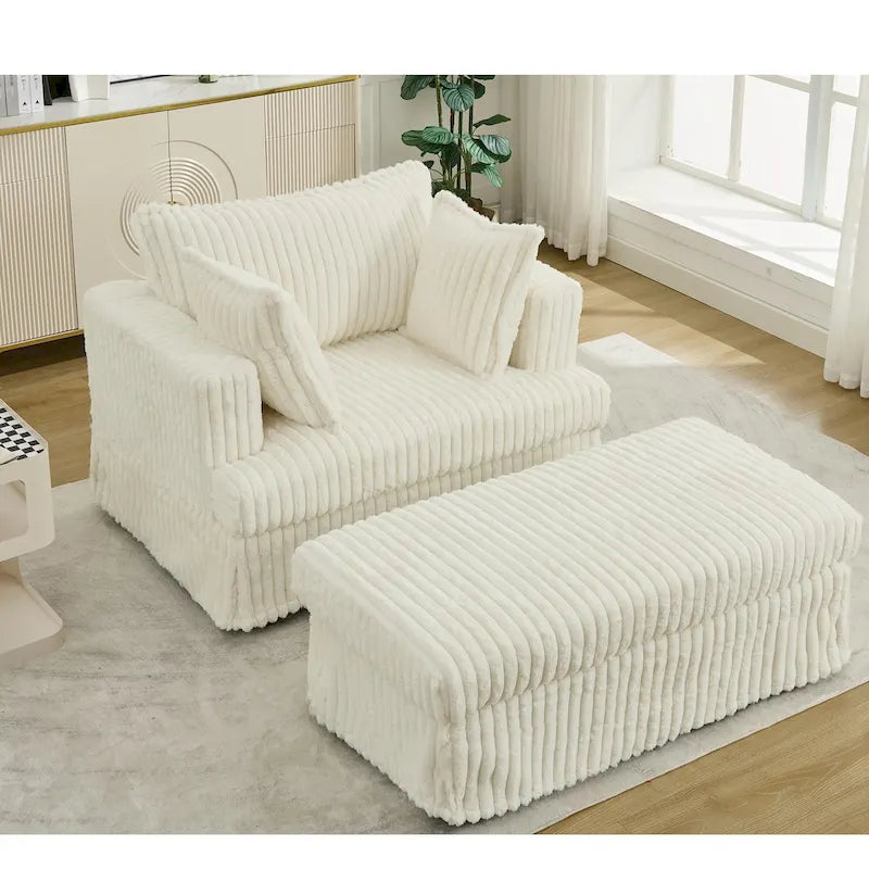 47.8 Chaise longue rembourrée surdimensionnée avec oreillers