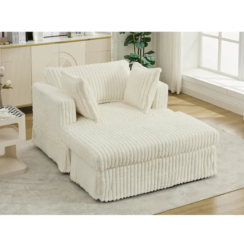 47.8 Chaise longue rembourrée surdimensionnée avec oreillers