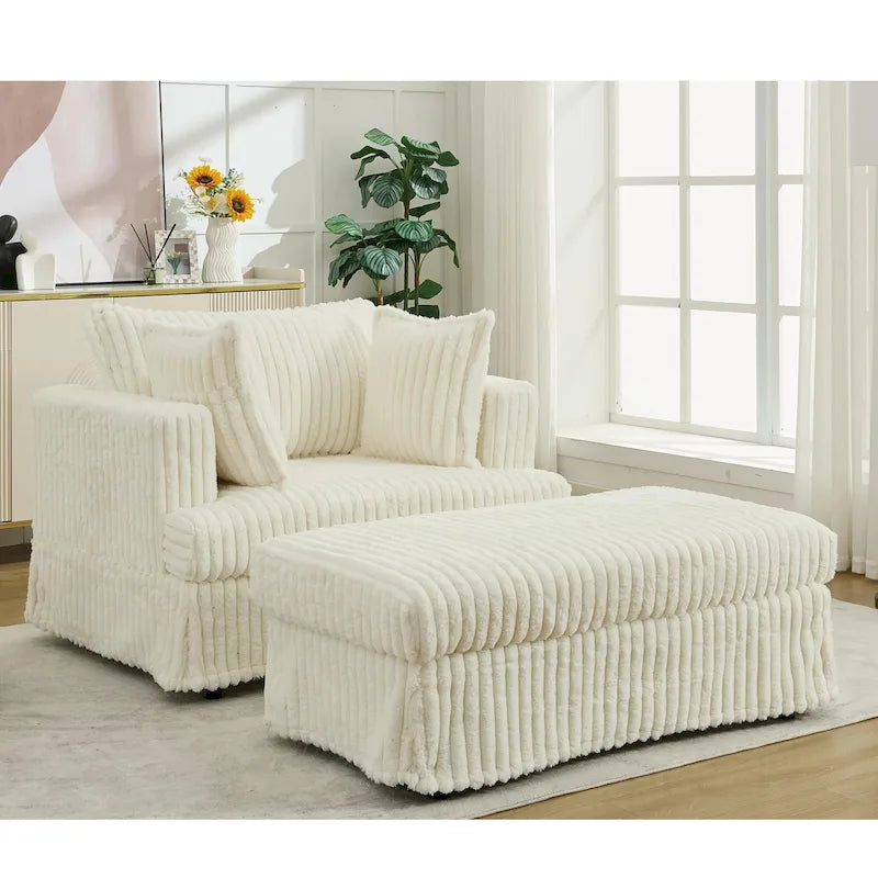 47.8 Chaise longue rembourrée surdimensionnée avec oreillers
