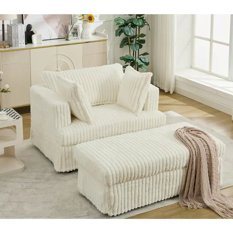 47.8 Chaise longue rembourrée surdimensionnée avec oreillers