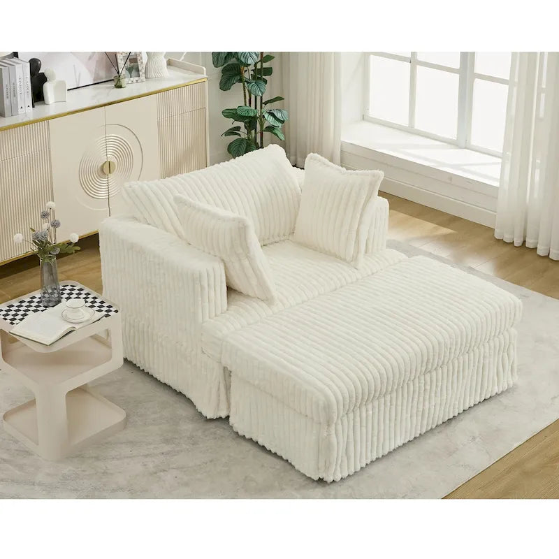 47.8 Chaise longue rembourrée surdimensionnée avec oreillers