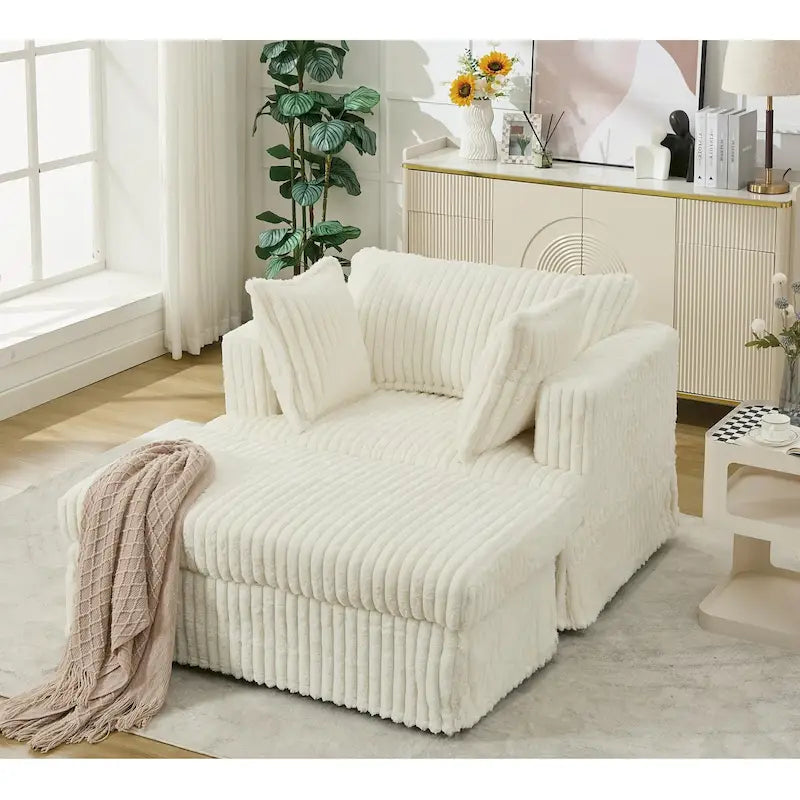 47.8 Chaise longue rembourrée surdimensionnée avec oreillers