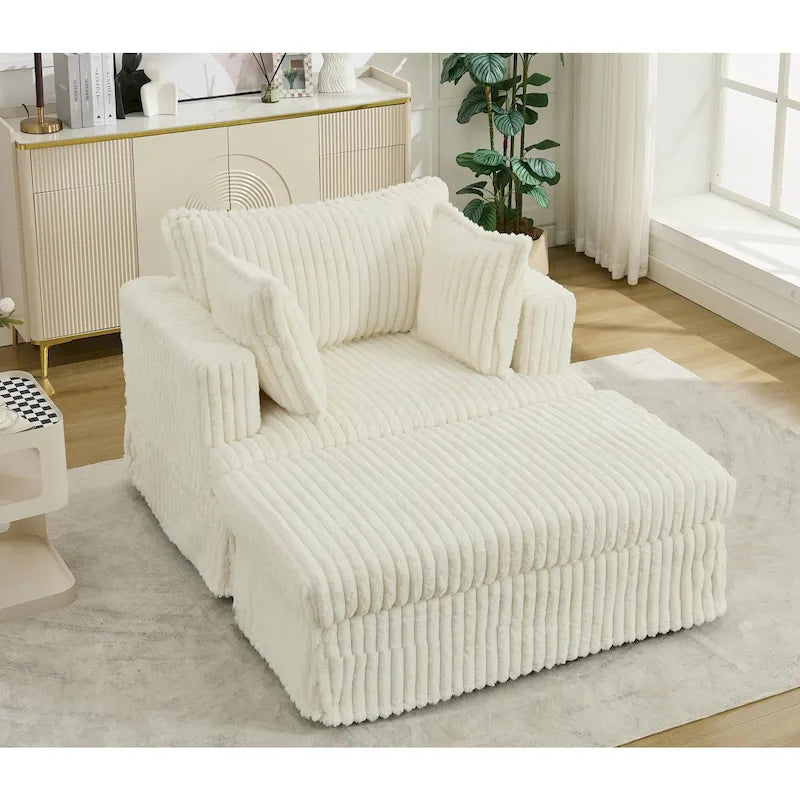 47.8 Chaise longue rembourrée surdimensionnée avec oreillers