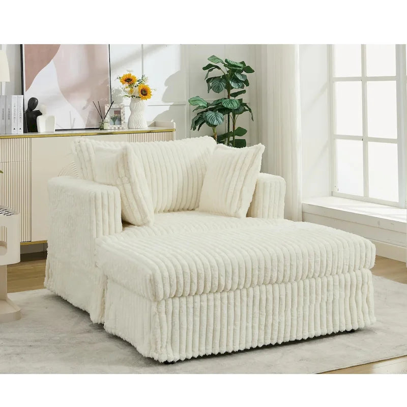 47.8 Chaise longue rembourrée surdimensionnée avec oreillers