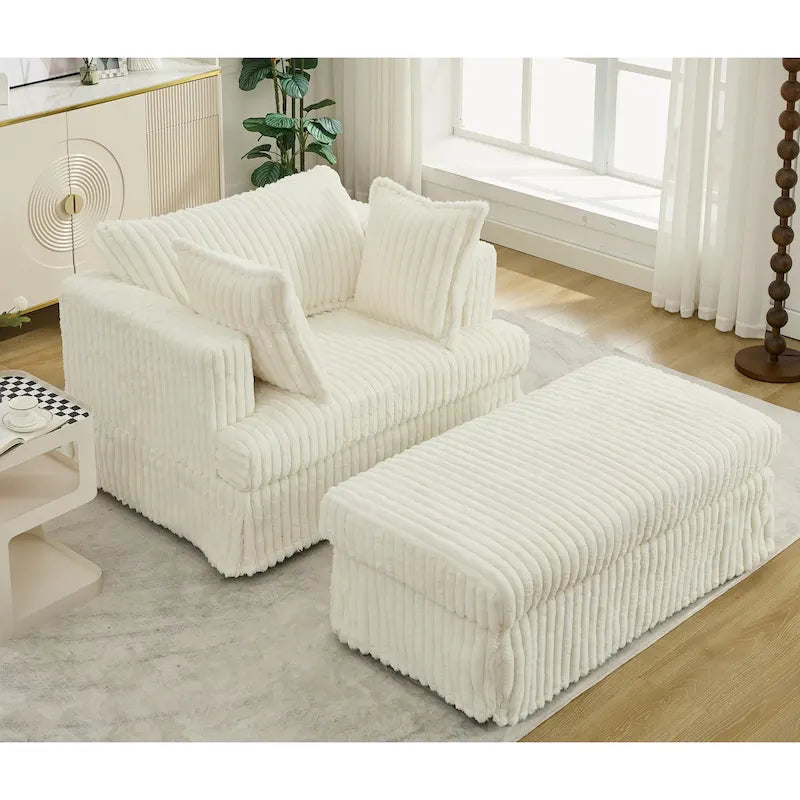 47.8 Chaise longue rembourrée surdimensionnée avec oreillers