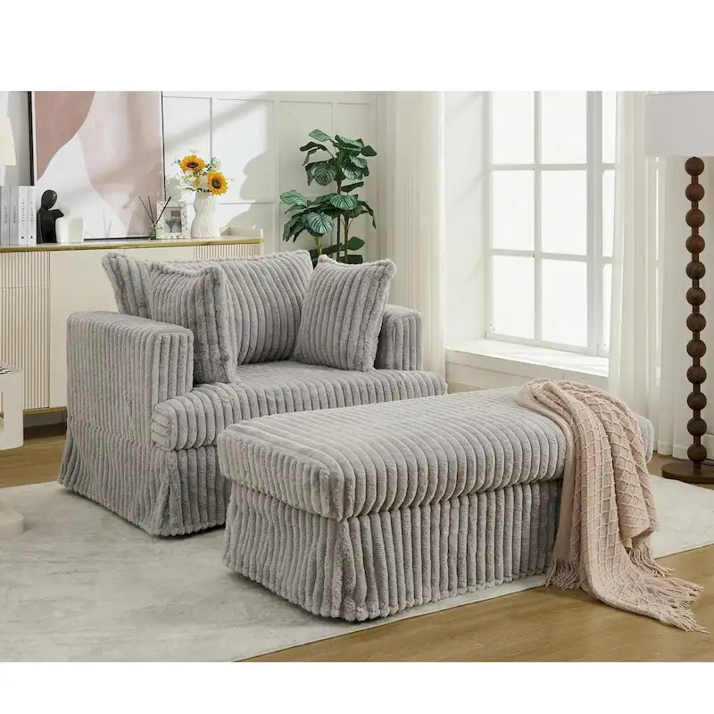 47.8 Chaise longue rembourrée surdimensionnée avec oreillers