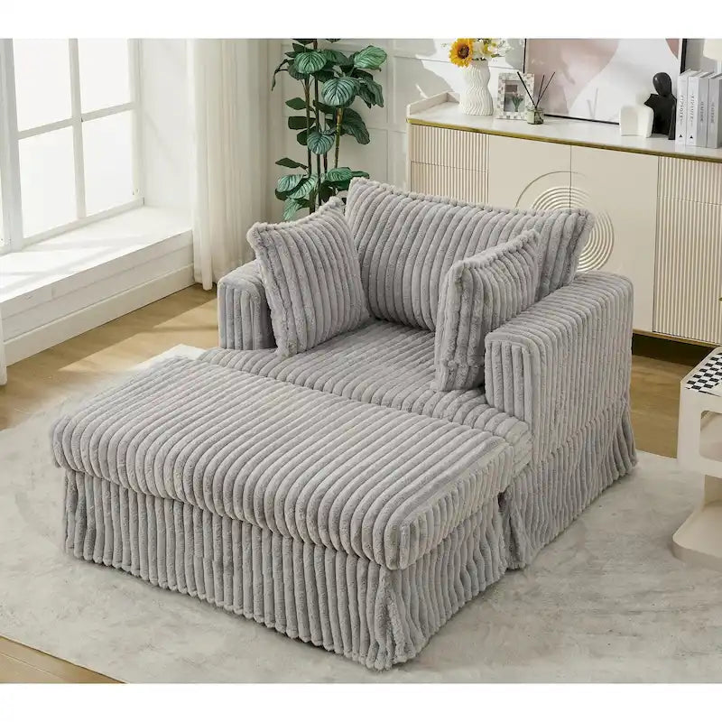47.8 Chaise longue rembourrée surdimensionnée avec oreillers
