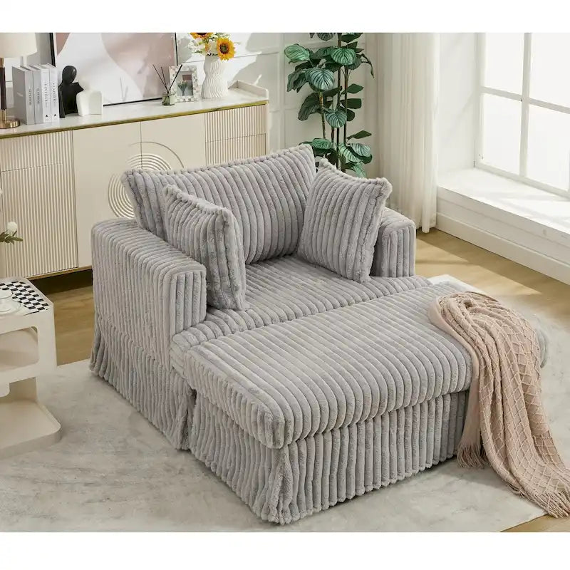 47.8 Chaise longue rembourrée surdimensionnée avec oreillers