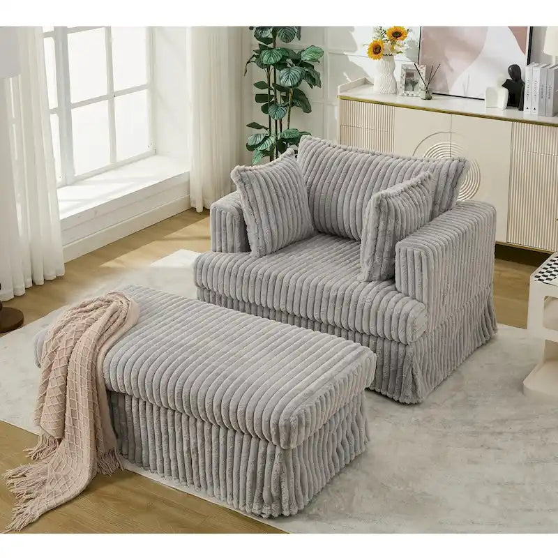 47.8 Chaise longue rembourrée surdimensionnée avec oreillers