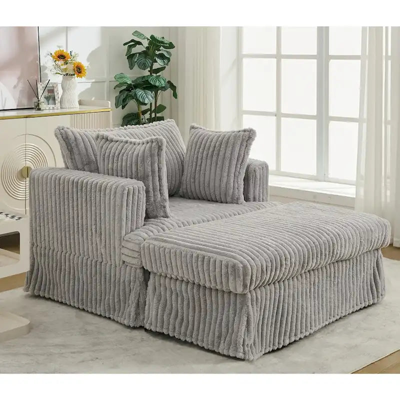 47.8 Chaise longue rembourrée surdimensionnée avec oreillers