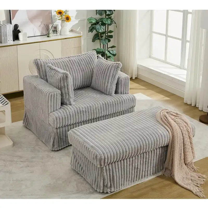 47.8 Chaise longue rembourrée surdimensionnée avec oreillers