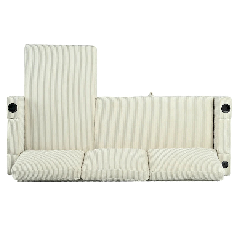 Christopher Knight Home - Canapé d'angle convertible réversible en tissu avec chaise longue de rangement, ports USB et porte-gobelets