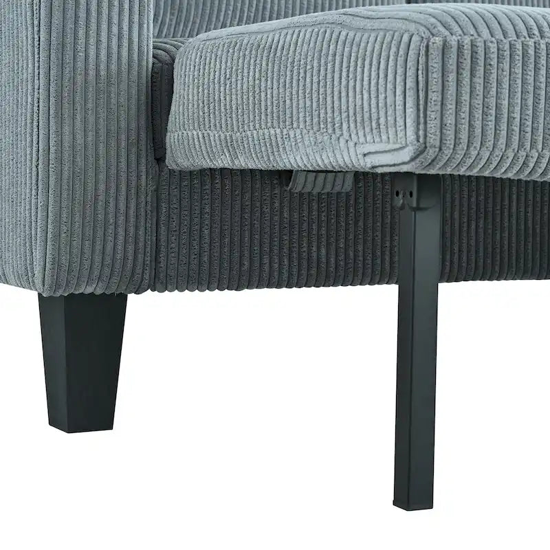 Christopher Knight Home - Canapé d'angle convertible réversible en tissu avec chaise longue de rangement, ports USB et porte-gobelets