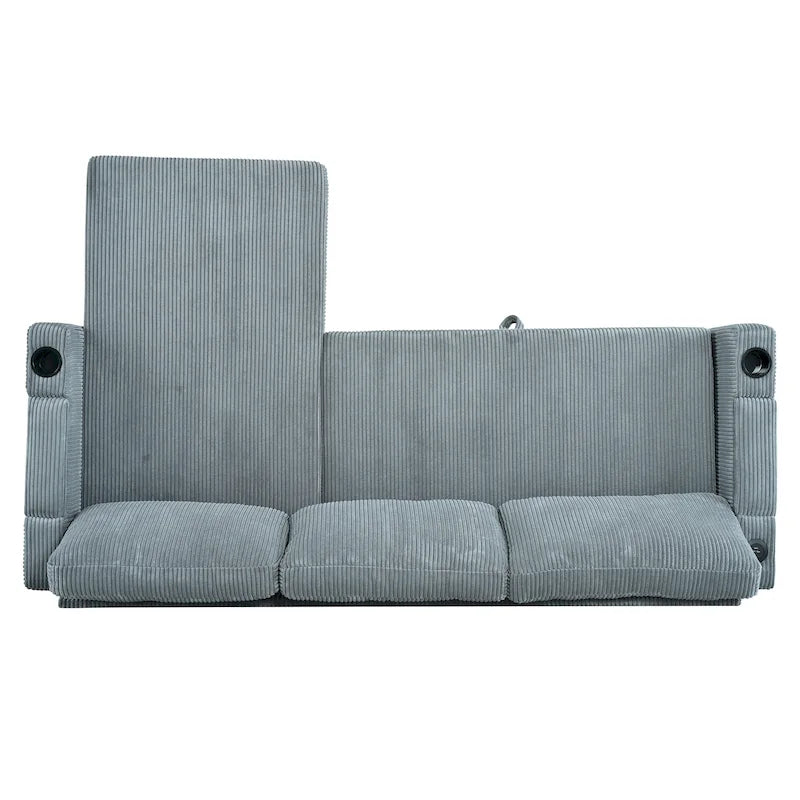 Christopher Knight Home - Canapé d'angle convertible réversible en tissu avec chaise longue de rangement, ports USB et porte-gobelets