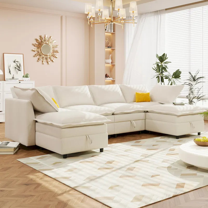 Christopher Knight Home - Canapé d'angle modulable 126 avec rangement - 126 x 63 x 35