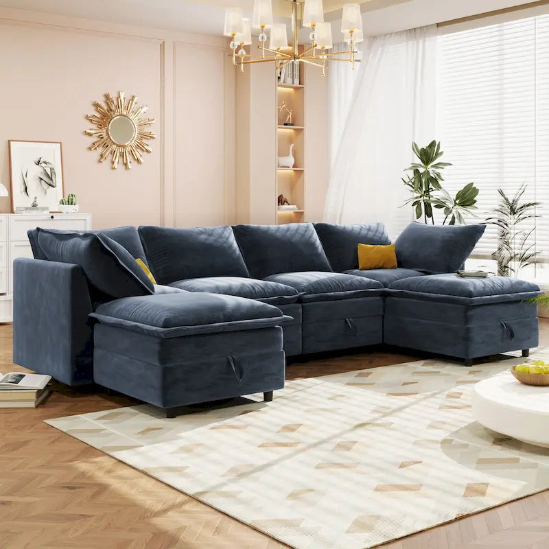 Christopher Knight Home - Canapé d'angle modulable 126 avec rangement - 126 x 63 x 35