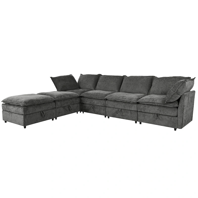 Christopher Knight Home - Canapé d'angle modulable 126 avec rangement - 126 x 63 x 35