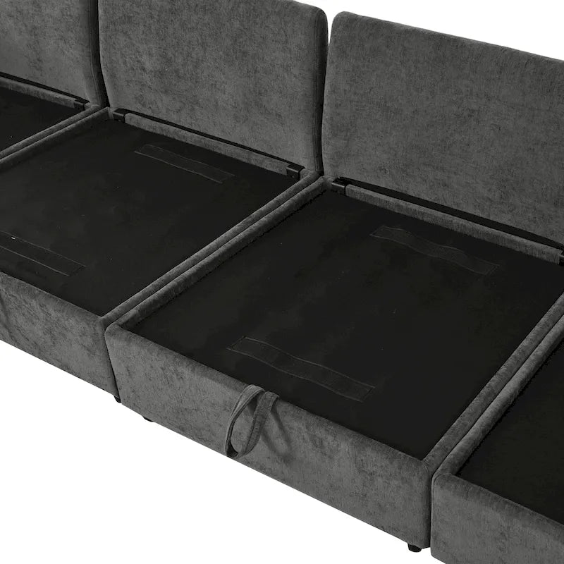 Christopher Knight Home - Canapé d'angle modulable 126 avec rangement - 126 x 63 x 35