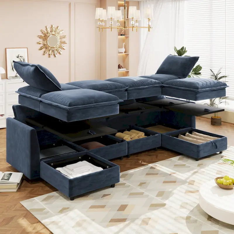Christopher Knight Home - Canapé d'angle modulable 126 avec rangement - 126 x 63 x 35
