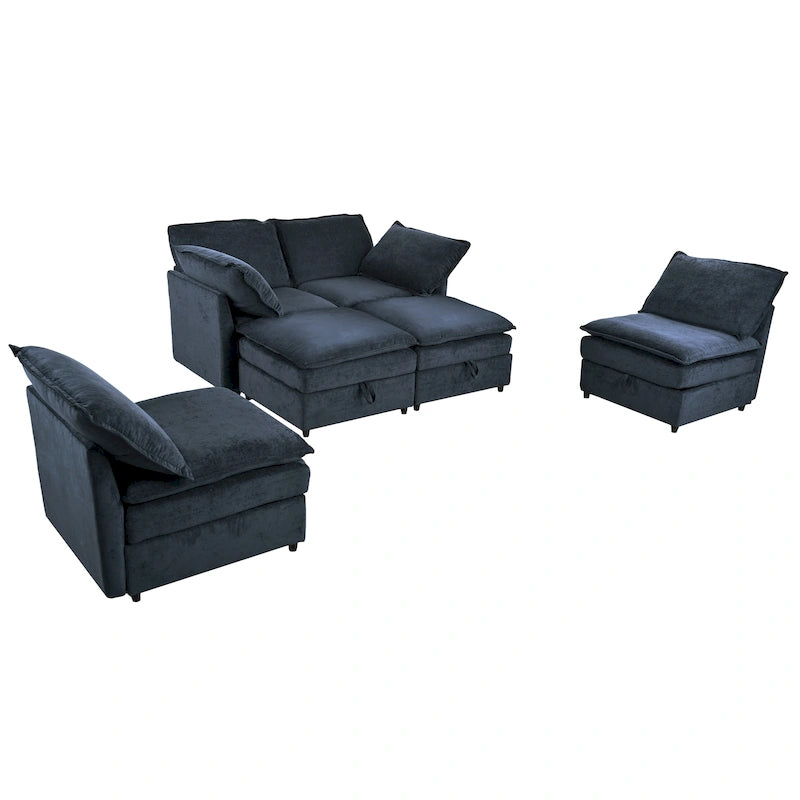 Christopher Knight Home - Canapé d'angle modulable 126 avec rangement - 126 x 63 x 35