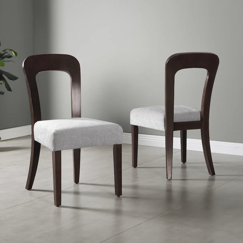 Christopher Knight Home - Chaises de salle à manger rembourrées Adrian, assise confortable avec cadre en bois robuste, lot de 2