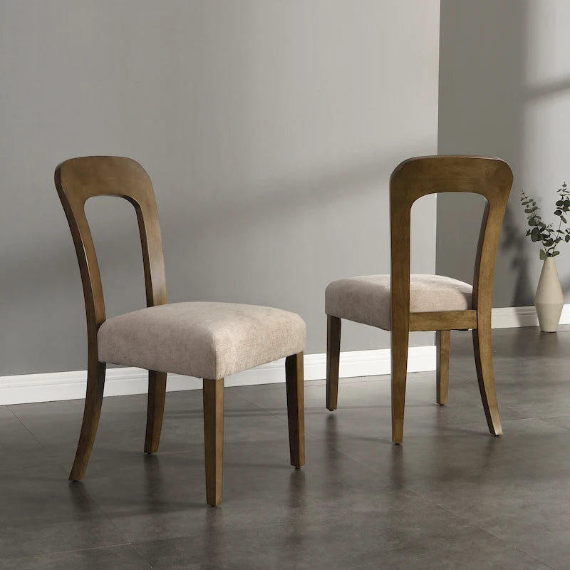 Christopher Knight Home - Chaises de salle à manger rembourrées Adrian, assise confortable avec cadre en bois robuste, lot de 2