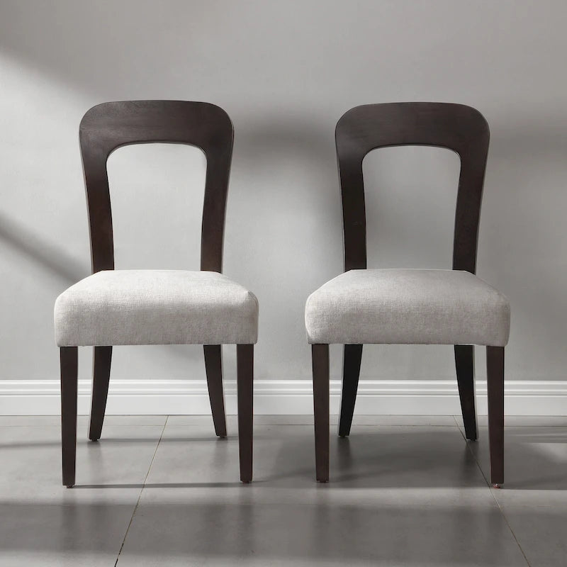 Christopher Knight Home - Chaises de salle à manger rembourrées Adrian, assise confortable avec cadre en bois robuste, lot de 2