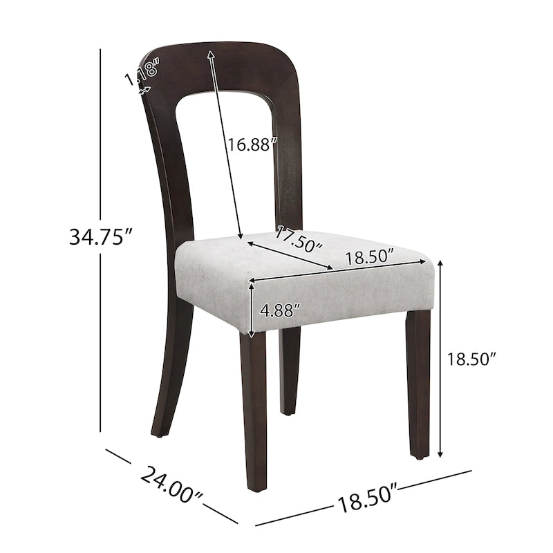 Christopher Knight Home - Chaises de salle à manger rembourrées Adrian, assise confortable avec cadre en bois robuste, lot de 2