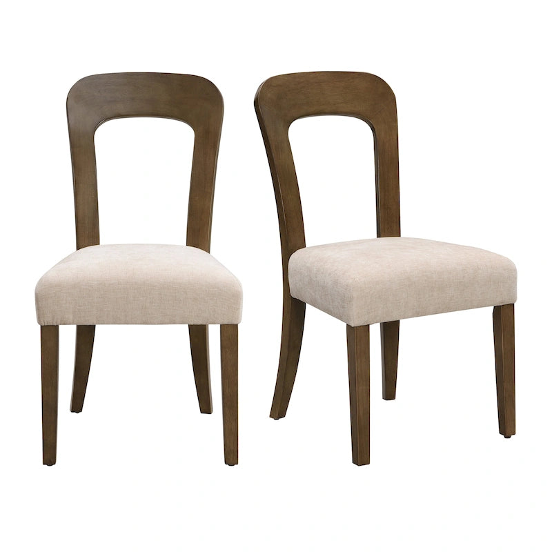 Christopher Knight Home - Chaises de salle à manger rembourrées Adrian, assise confortable avec cadre en bois robuste, lot de 2
