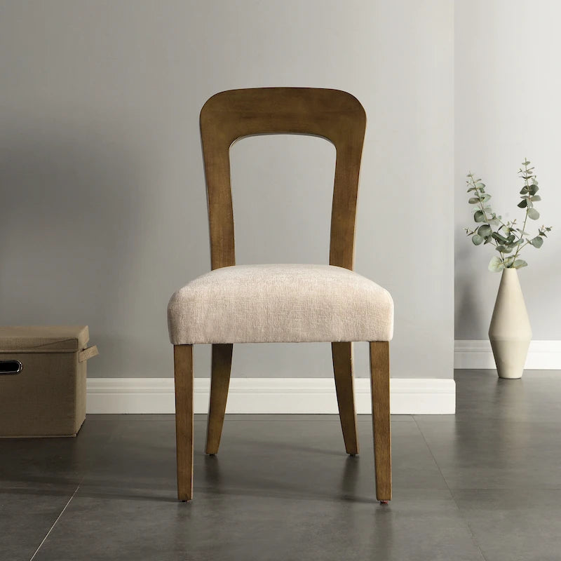 Christopher Knight Home - Chaises de salle à manger rembourrées Adrian, assise confortable avec cadre en bois robuste, lot de 2