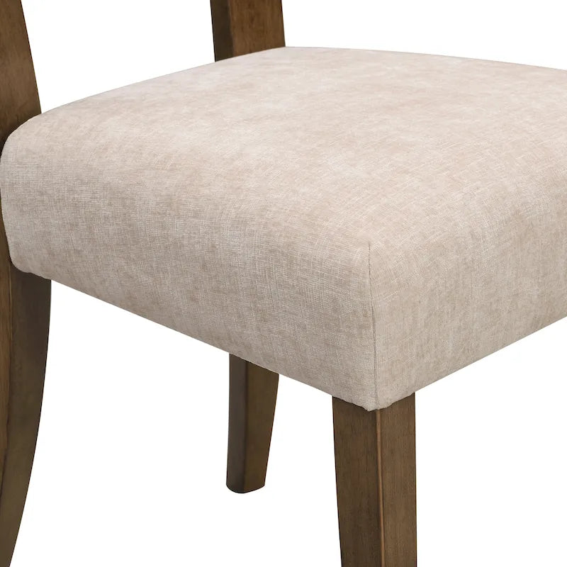 Christopher Knight Home - Chaises de salle à manger rembourrées Adrian, assise confortable avec cadre en bois robuste, lot de 2