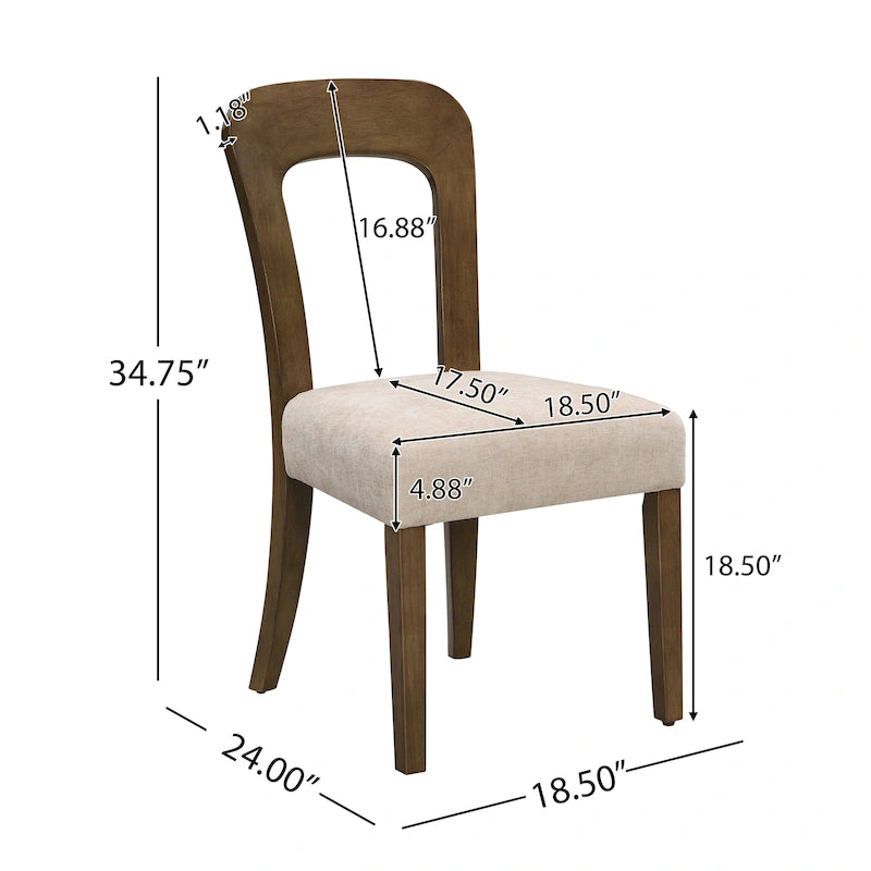 Christopher Knight Home - Chaises de salle à manger rembourrées Adrian, assise confortable avec cadre en bois robuste, lot de 2