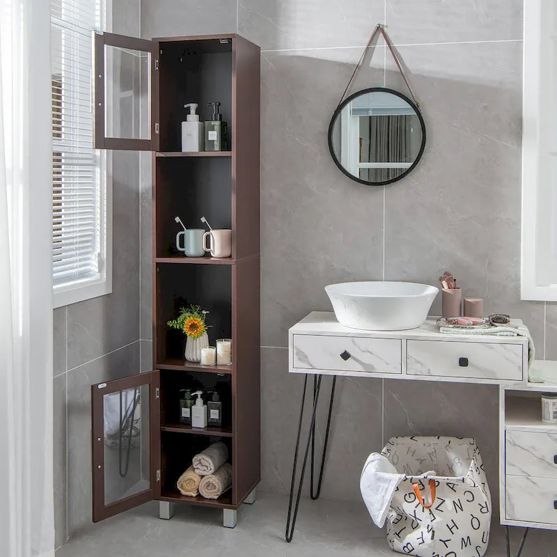 Costway 71  Tall Tower Bathroom Storage Cabinet Organizer Display - See Details