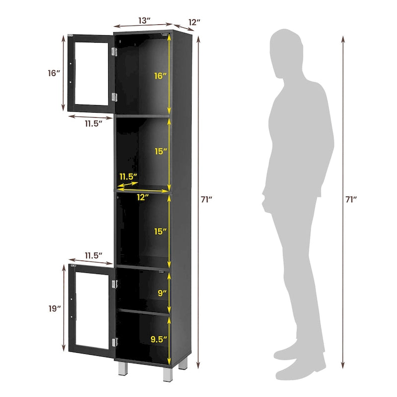 Costway 71  Tall Tower Bathroom Storage Cabinet Organizer Display - See Details