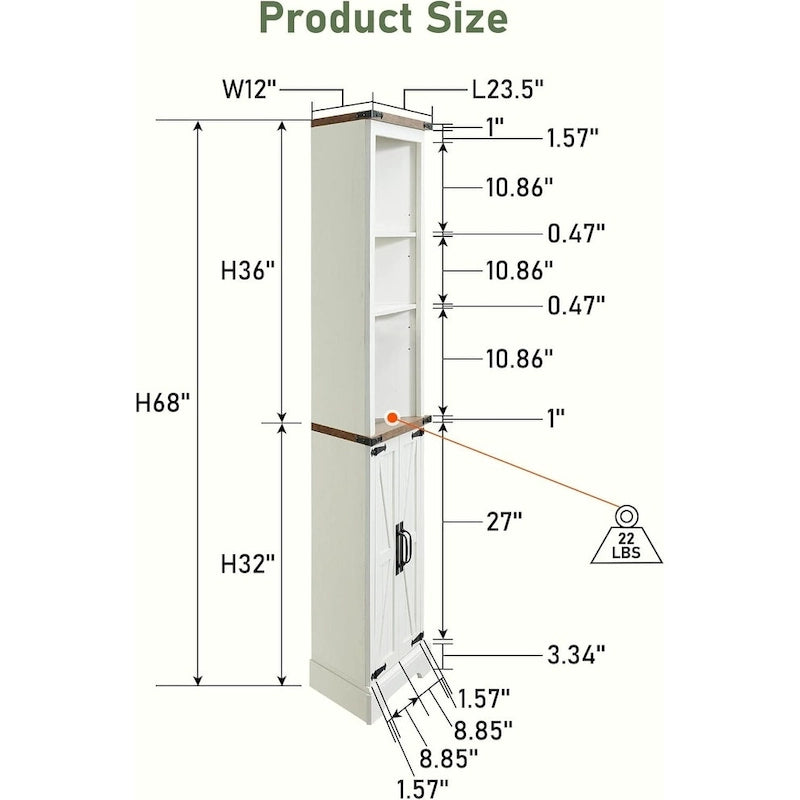 Farmhouse Corner Cabinet, 68 Tall Corner Cabinet, Corner Cabinet