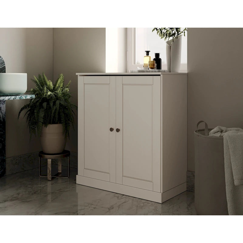 Meuble de salle de bain Palace Imports 100% bois massif 32 po avec portes pleines et étagères réglables