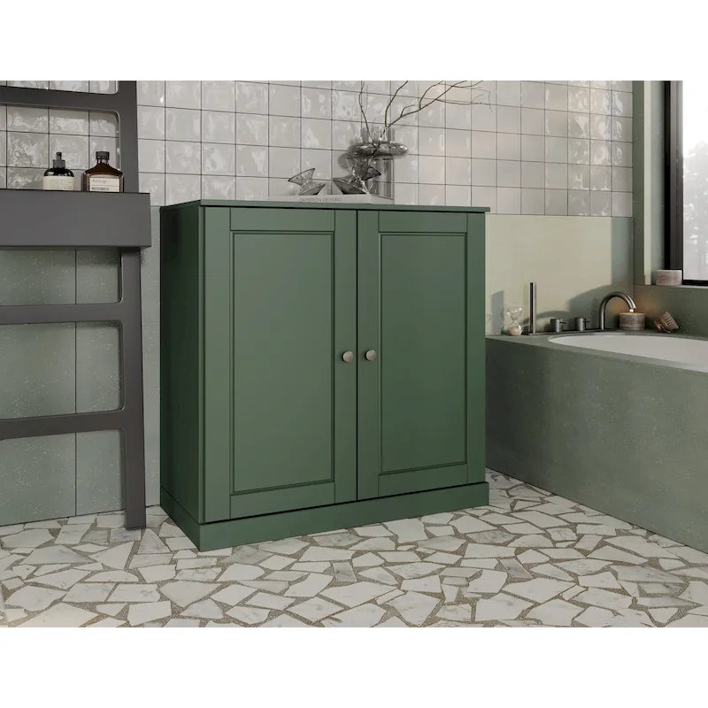 Meuble de salle de bain Palace Imports 100% bois massif 32 po avec portes pleines et étagères réglables