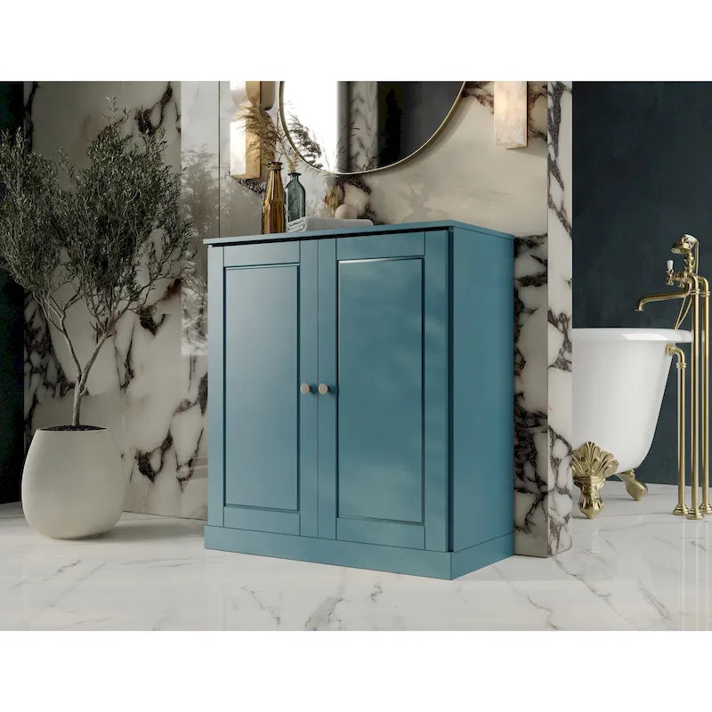 Meuble de salle de bain Palace Imports 100% bois massif 32 po avec portes pleines et étagères réglables