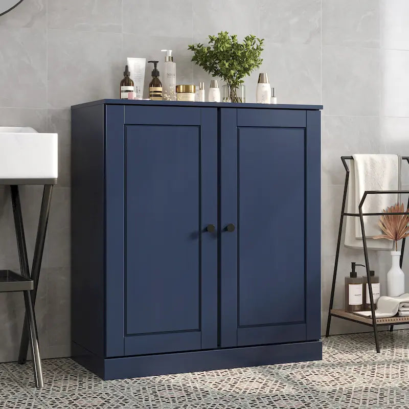 Meuble de salle de bain Palace Imports 100% bois massif 32 po avec portes pleines et étagères réglables
