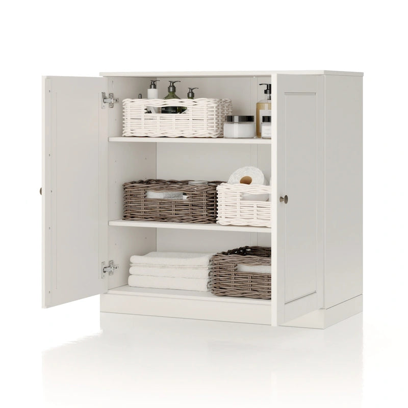 Meuble de salle de bain Palace Imports 100% bois massif 32 po avec portes pleines et étagères réglables